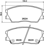 8DB 355 040-591 Sada brzdových destiček, kotoučová brzda HELLA