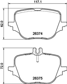 8DB 355 041-021 Sada brzdových destiček, kotoučová brzda HELLA