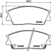 8DB 355 043-981 Sada brzdových destiček, kotoučová brzda HELLA