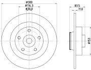 8DD 355 123-401 Brzdový kotouč PRO HELLA