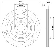 8DD 355 126-441 Brzdový kotouč PRO Carbonic Black HELLA