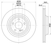 8DD 355 133-251 Brzdový kotouč PRO Carbonic Black HELLA