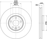 8DD 355 135-261 Brzdový kotouč PRO Carbonic Black HELLA