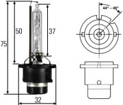 8GS 007 949-101 D2S - výbojka XENON 12/24V 35W +30 % SVÍTIVOST, 5000K HELLA 8GS 007 949-101 HELLA