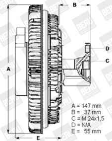 LK002 Spojka, větrák chladiče BorgWarner (BERU)