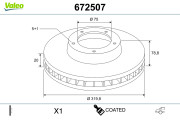 672507 Brzdový kotouč COATED VALEO