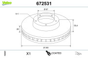 672531 Brzdový kotouč COATED VALEO