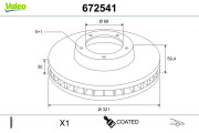 672541 Brzdový kotouč COATED VALEO