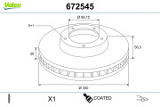 672545 Brzdový kotouč COATED VALEO