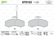 670153 Sada brzdových destiček, kotoučová brzda VALEO