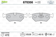 670356 Sada brzdových destiček, kotoučová brzda VALEO