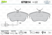 670814 Sada brzdových destiček, kotoučová brzda VALEO
