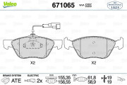 671065 Sada brzdových destiček, kotoučová brzda VALEO
