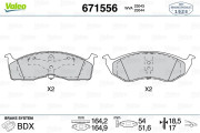 671556 Sada brzdových destiček, kotoučová brzda VALEO