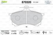 670320 Sada brzdových destiček, kotoučová brzda VALEO