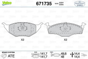 671735 Sada brzdových destiček, kotoučová brzda VALEO