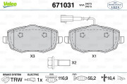 671031 Sada brzdových destiček, kotoučová brzda VALEO
