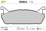 598624 Sada brzdových destiček, kotoučová brzda VALEO