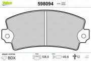598094 Sada brzdových destiček, kotoučová brzda VALEO