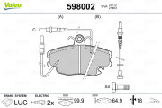 598002 Sada brzdových destiček, kotoučová brzda VALEO
