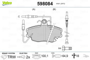598084 Sada brzdových destiček, kotoučová brzda VALEO