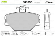301095 Sada brzdových destiček, kotoučová brzda FIRST VALEO