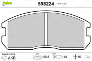 598224 Sada brzdových destiček, kotoučová brzda VALEO