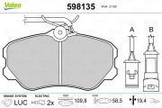 598135 Sada brzdových destiček, kotoučová brzda VALEO