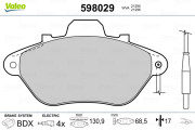 598029 Sada brzdových destiček, kotoučová brzda VALEO