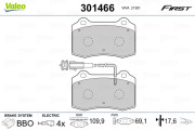 301466 Sada brzdových destiček, kotoučová brzda FIRST VALEO