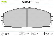 598947 Sada brzdových destiček, kotoučová brzda VALEO