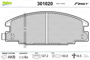 301020 Sada brzdových destiček, kotoučová brzda FIRST VALEO