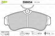 598054 Sada brzdových destiček, kotoučová brzda VALEO