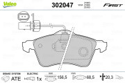 302047 Sada brzdových destiček, kotoučová brzda FIRST VALEO