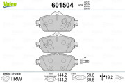 601504 Sada brzdových destiček, kotoučová brzda VALEO