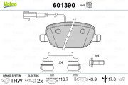 601390 Sada brzdových destiček, kotoučová brzda VALEO