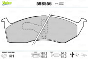 598556 Sada brzdových destiček, kotoučová brzda VALEO