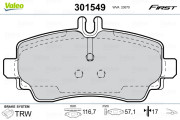 301549 Sada brzdových destiček, kotoučová brzda FIRST VALEO