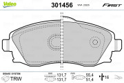 301456 Sada brzdových destiček, kotoučová brzda FIRST VALEO