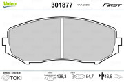 301877 Sada brzdových destiček, kotoučová brzda FIRST VALEO