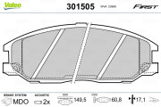 301505 Sada brzdových destiček, kotoučová brzda FIRST VALEO
