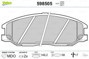 598505 Sada brzdových destiček, kotoučová brzda VALEO