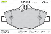 301638 Sada brzdových destiček, kotoučová brzda FIRST VALEO