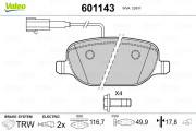 601143 Sada brzdových destiček, kotoučová brzda VALEO