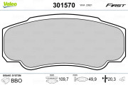 301570 Sada brzdových destiček, kotoučová brzda FIRST VALEO