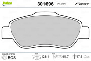 301696 Sada brzdových destiček, kotoučová brzda FIRST VALEO