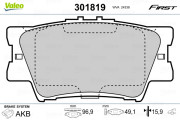 301819 Sada brzdových destiček, kotoučová brzda FIRST VALEO