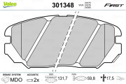 301348 Sada brzdových destiček, kotoučová brzda FIRST VALEO