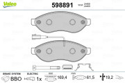 598891 Sada brzdových destiček, kotoučová brzda VALEO
