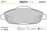 302215 Sada brzdových destiček, kotoučová brzda FIRST VALEO